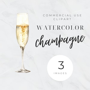 Champagne Bottle and Glasses Clipart, Champagne Tower Watercolor Clip Art, Wedding PNG, Signature Drink, Bar Menu Sign, Commercial Use