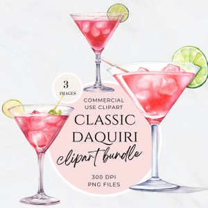 Bar Warenkorb Clipart, Clip Art Barkarte, Aquarell Signatur Cocktail, Hochzeit Getränke Zeichen, Barwagen Illustrationen, Daiquiri, PNG