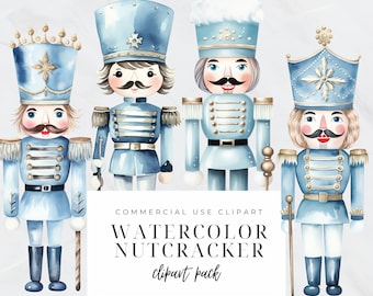 Retro Nutcracker Clipart, Nutcracker Ballet Clipart, Christmas, Swan Lake, Watercolor, Holiday, Instant Digital Download, Commercial Use PNG