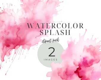 Pastel Watercolor Alcohol Ink Splash Clipart, Pink Paint Color Splash, Neutral Background, Texture, Gradient Digitized Paper, Scrapbooking