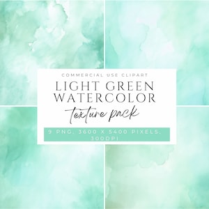 Watercolor Texture Clipart, Green Colors Gradient, Digitized Paper, Neutral Background,  Neutral Textures, Scrapbooking, Commercial Use