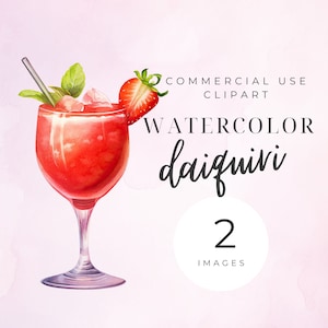 Daiquiri aux fraises PNG, Clipart boisson signature, cocktail boisson Bundle Clipart, clipart boissons Bar, boisson sans alcool, usage Commercial
