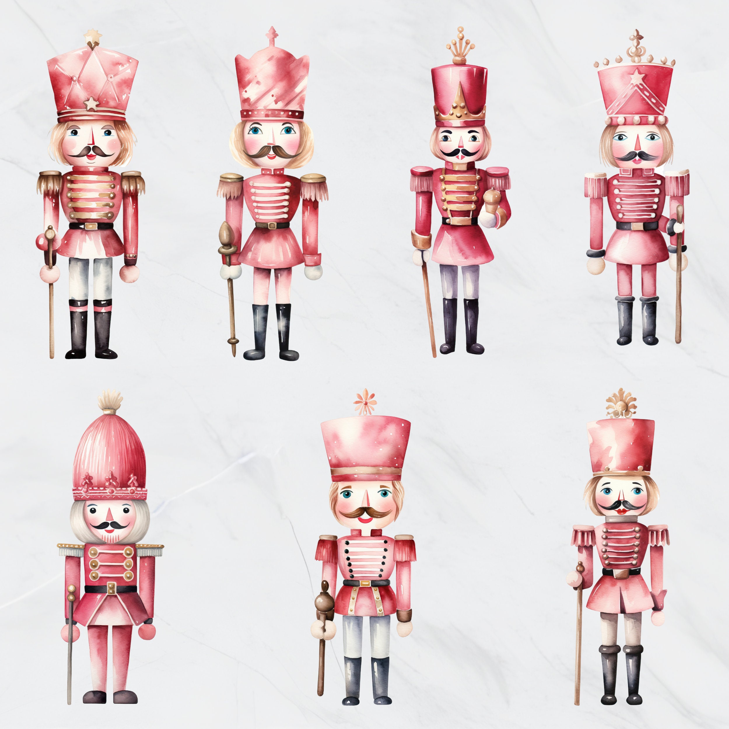 Pastel Nutcracker Clipart Watercolor Nutcracker Bundle - Etsy