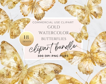 Imágenes prediseñadas de mariposas de brillo dorado, imágenes prediseñadas de mariposa dorada, PNG de fondo transparente, uso comercial, superposiciones, alas doradas, digital