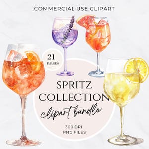 Cocktail Clipart acquerello Aperol Spritz, Cocktail acquerello personalizzato, Menu carrello bar PNG, Drink esclusivo, Lavanda, Paloma, Limoncello