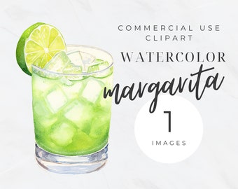 Margarita Bar Cart Clipart, Bar Menu Clip Art, Watercolor Signature Cocktail, Wedding Drinks Sign, Bar Cart, Alcohol Illustration, PNG