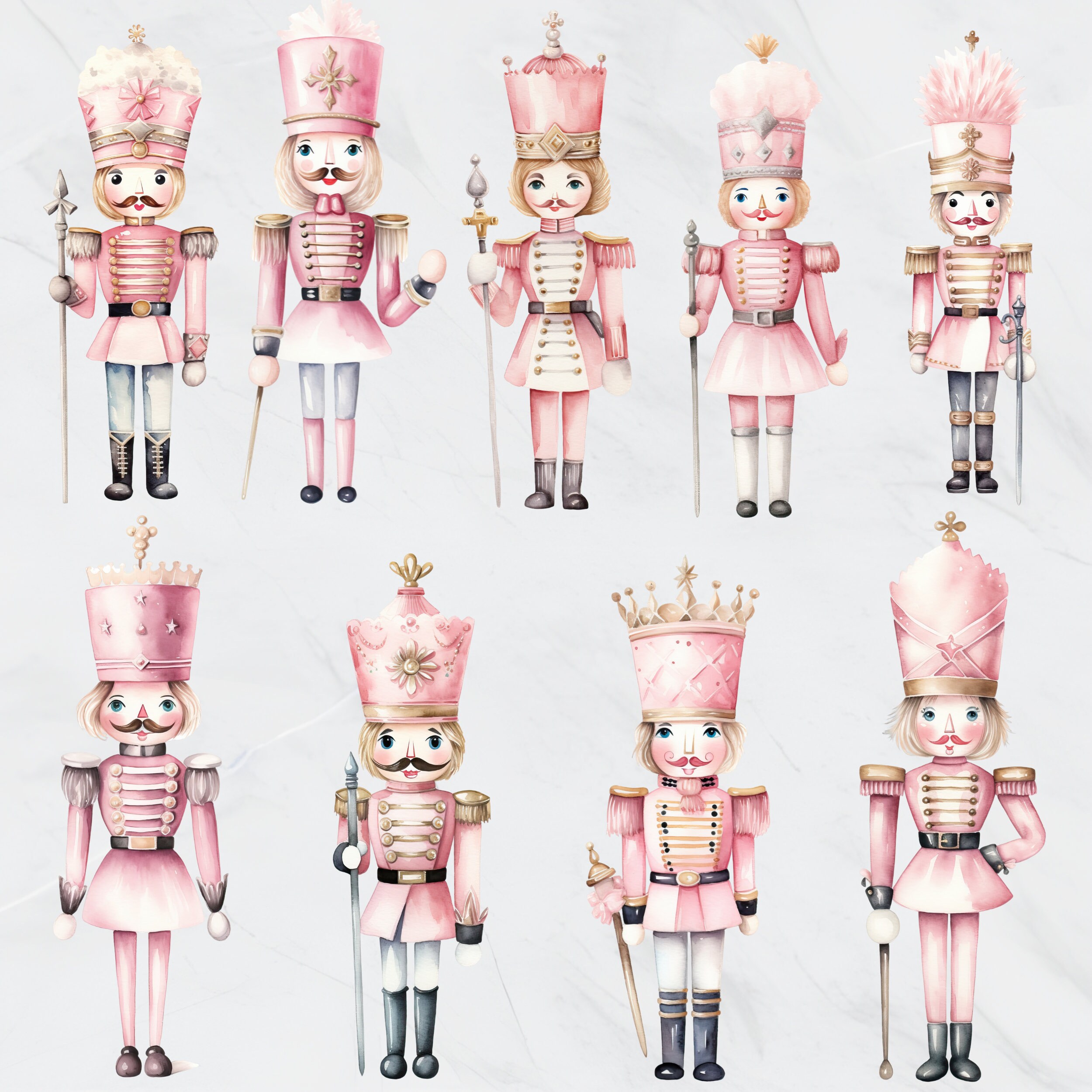 Pastel Nutcracker Clipart Watercolor Nutcracker Bundle - Etsy