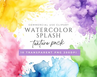 Pastel Watercolor Alcohol Ink Splash Clipart, Paint Color Splash, Neutral Background, Texture, Gradient Digitized Paper, Scrapbooking