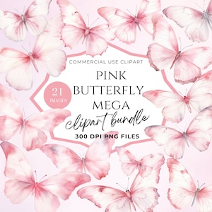 Clipart de borboleta pastel, clipart de borboleta dourada rosa, clipart de borboleta floral rosa, chá de bebê, elegante, aquarela, casamento, transparente