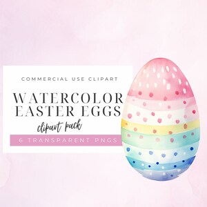 Pastel Easter Eggs Clipart, Floral Watercolor Easter Eggs Clip Art, Whimsical Easter Clipart, Transparent PNG for Commercial Use, Spring
