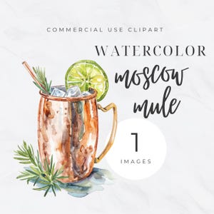 Moskou muilezel bruiloft, handtekening drankje Moskou muilezel clipart, bar winkelwagen illustraties teken, barmenu illustraties, aquarel handtekening cocktail, alcohol
