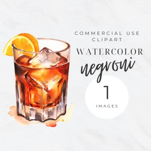 Negroni PNG Clipart, Aquarell Cocktail, Signature Drink, Hochzeitsschild, Bar Getränke, Cocktail Drink Bundle Clipart, kommerzielle Nutzung, Alkohol
