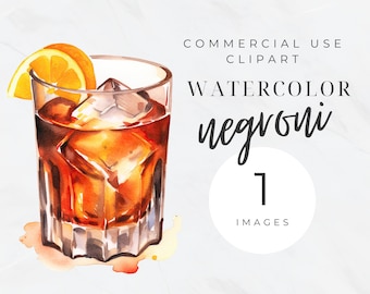 Negroni PNG Clipart, Aquarell Cocktail, Signature Drink, Hochzeitsschild, Bar Getränke, Cocktail Drink Bundle Clipart, kommerzielle Nutzung, Alkohol