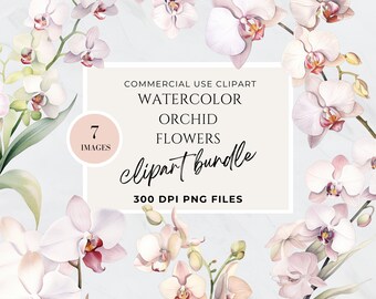 Orchid Clipart, Mauve Floral Clipart, Dusty Pink, Blush Pink, Purple Orchid PNG Orchid Clipart, Commercial Use, 300 DPI