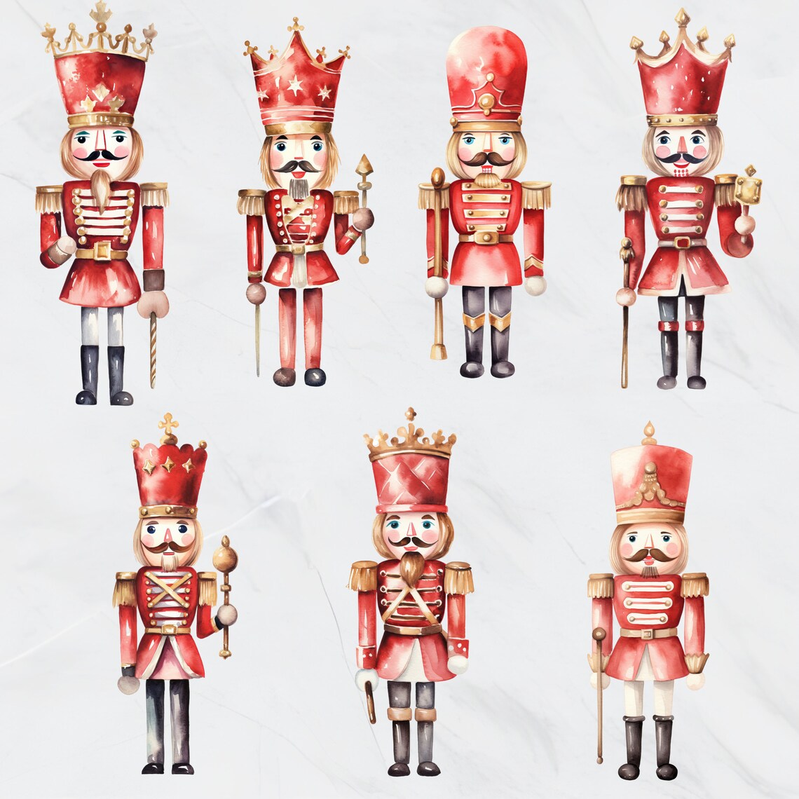 Pastel Nutcracker Clipart Watercolor Nutcracker Bundle - Etsy