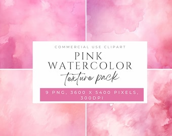 Clipart texture acquerello, sfumatura di colori rosa, carta digitalizzata, sfondo neutro, texture neutre, scrapbooking, uso commerciale