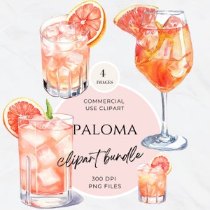Cocktails Grapefruit, Paloma Bar Warenkorb Clipart, Bar Menü Clip Art, Aquarell Signatur Cocktail, Hochzeit Getränke Zeichen, Bar Warenkorb, Alkohol PNG