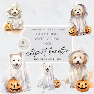 Ghost Dog Png, Halloween Dog Ghost Costume PNG, Ghost And Dog Pngs, Clipart, Commercial License, High Resolution, 300 DPI