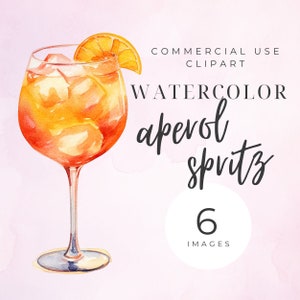 Aperol Clipart, Aperol Spritz PNG, Clipart Bundle boisson cocktail, boissons au Bar, cocktail signature, alcool, boisson de mariage, téléchargement immédiat