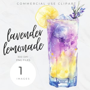 Limonade lavande, fleurs de sureau, gin mauve, clipart chariot de bar, cocktail signature aquarelle menu menu, signe de boissons de mariage, PNG