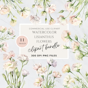 Lisianthus, Clipart Fiori neutri, Clipart fiore rosa chiaro, Boho Flowers Clipart Fiori rustici, Uso commerciale, Download istantaneo, PNG