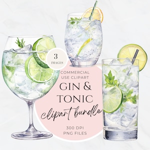 Clipart carrello bar, clipart menu bar, cocktail firmato acquerello, segno di bevande per matrimoni, carrello bar, illustrazioni di alcolici, Gin and Tonic, PNG