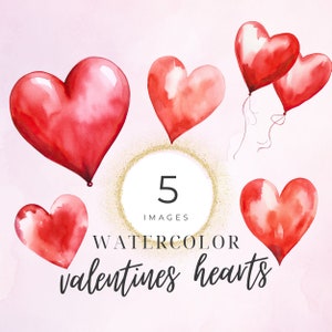 Valentines Heart Balloon Clipart, Candy Hearts, Anatomical Heart Clipart, Valentines Day Balloon Clipart, Commercial License