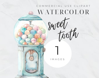Land of Sweets Clipart, Watercolor Pastel Candy Land Clip Art, Sweets PNG Images, Desserts Bundle, Cupcakes, Lollipop, Milkshake, Cupcakes