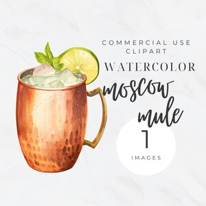 Moskauer Mule Clipart, Bar Menü Clip Art, Aquarell Signatur Cocktail, Hochzeit Getränke Zeichen, Bar Warenkorb Clipart, Alkohol Illustration