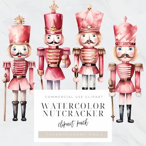 Retro Nutcracker Clipart, Nutcracker Ballet Clipart, Christmas, Swan Lake, Watercolor, Holiday, Instant Digital Download, Commercial Use PNG