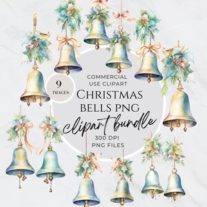 Pink Christmas Bells Clipart, Festive Holiday  Clip Art, Xmas Png, Digital Download, Holiday Clipart, Digital Download, Commercial Use