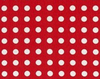 Hildis Red Polka Dots - Ikea Home Decor fabric  - 1 YARD - Home Decor Fabric  - Dots Spots Red White - Scandinavian