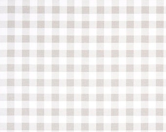 Gray Check Plaid French Grey White  - 1 Yard - Home Decor  - Premier Prints Plaid - Duck cloth