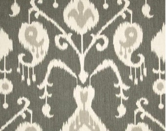 3/4 Yard Java Pewter Magnolia Home Fashions  - Gray Ivory Taupe - Home Decor fabric -  flowers floral blossoms - LAST CUT