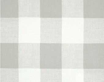 1 Yard Gray Buffalo Check Anderson French Grey White  - Large Gingham  - Home Decor  - Premier Prints Duck  - fabric by the yard