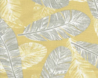 Flock Feathers Saffron Yellow Macon - Buttery Yellow Ivory - Premier Prints -  Home Decor -