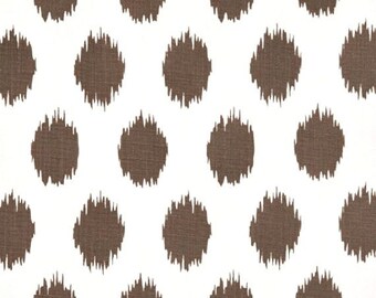 Jo Jo - Italian Brown Drew - Premier Prints -  Brown White ikat polka dots - fabric by the yard