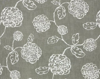 Magnolia Home Fashions Adele Slate - Gray / Ivory - Home Decor fabric - Abstract flowers floral blossoms