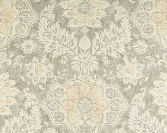 Belmont Mist Magnolia Home Fashions  - Gray beige Ivory - Home Decor fabric -  flowers floral blossoms