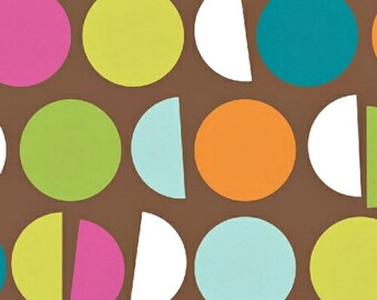 1 Yard Cream and Sugar Brown Macarons Fabric   Ampersand Design Studios - Windham Fabrics - Pattern no. 36123-2