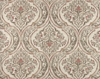 1.5 Yards Marsala BLUSH -  Magnolia Home Fashions  - Gray Ivory Rust - Home Decor fabric -  flowers floral blossoms - LAST CUT