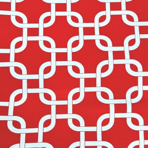Red Gray Fabric by the yard, Premier Prints Gotcha Link Harmony Red, Great for tote bags, valances, pillow covers, table runners etc