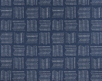 1 yard Brave in Italian Denim Slub Fabric - Premier Prints Home Decor Weight - Navy Blue White, fabric by the yard