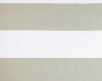 Cabana Stripe Ecru - Taupe and White - 1 YARD _ Home Decor  - Premier Prints  - Rugby Stripes