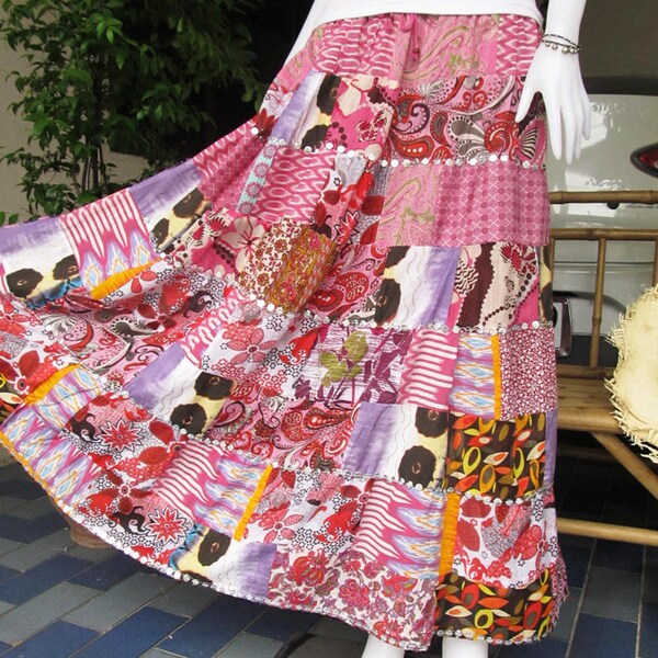 Beautiful  Boho Gypsy Hippie Patchwork Long skirt , Good design