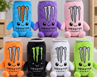 Kawaii Monster Energy Drink Can Plush, Soft Stuffed Toy, Collectible Gift