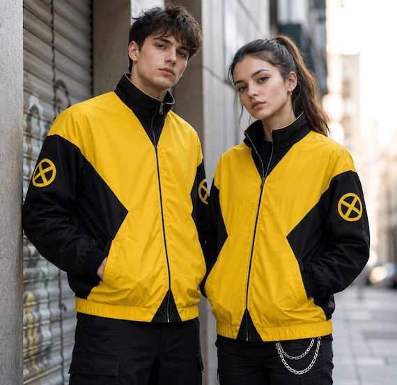 X-Men 97 Yellow Black Bomber Jacket, Comic Inspired Windbreaker, Wolverine Style Cosplay Jacket, Unisex Streetwear Coat