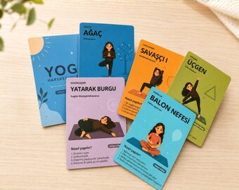 Gepersonaliseerde yoga-kaarten voor kinderen | Printbare set van 30 kaarten voor beweging, balans en rust