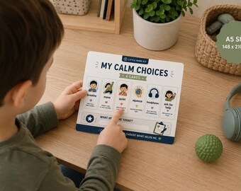 Keuzebord 'Rustig worden' voor kinderen | Printbare visuele ondersteuning