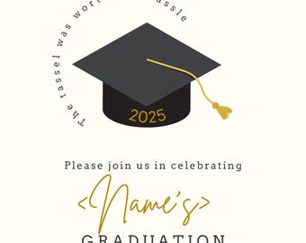 Hats Off to the Grad! (Digital Graduation Invitation)